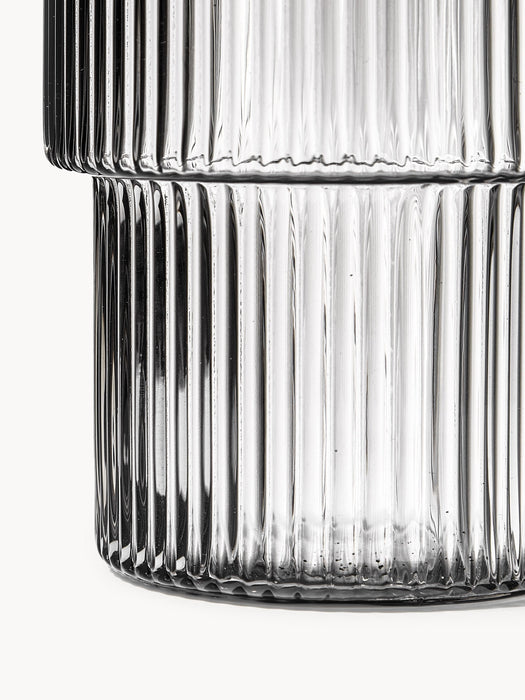 Mouth-Blown Tumblers Ripple with Groove Relief 200 ml Set of 4