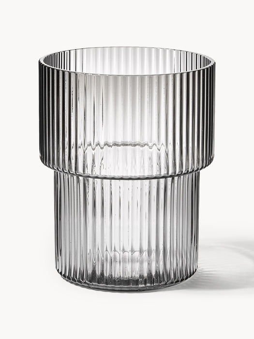Mouth-Blown Tumblers Ripple with Groove Relief 200 ml Set of 4