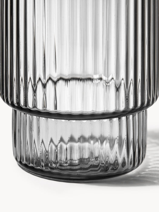 Mouth-Blown Tumblers Ripple with Groove Relief 200 ml Set of 4