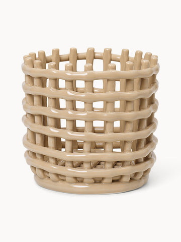Nalan Handmade Ceramic Storage Basket, H 15 cm