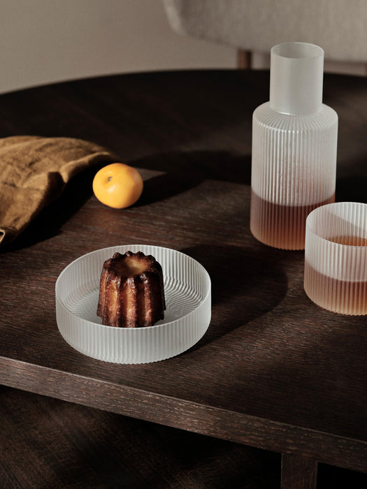 Ripple Mouth-Blown Serving Bowls with A Grooved Structure, Set of 4