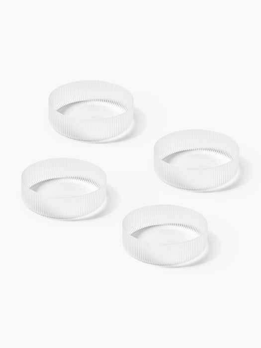 Ripple Mouth-Blown Serving Bowls with A Grooved Structure, Set of 4