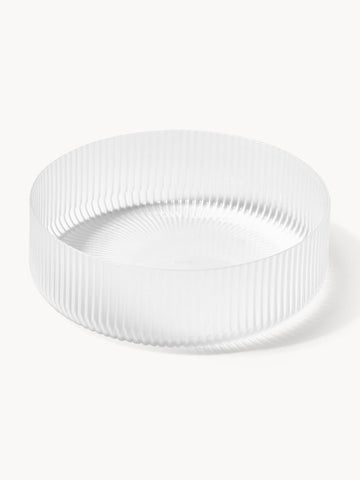 Ripple Mouth-Blown Serving Bowls with A Grooved Structure, Set of 4