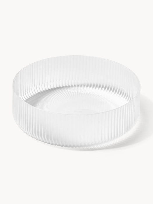 Ripple Mouth-Blown Serving Bowls with A Grooved Structure, Set of 4