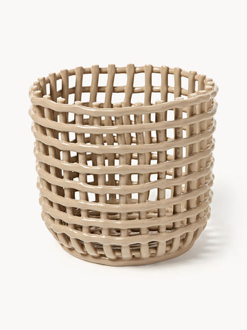 Nalan Handmade Ceramic Storage Basket, H 21 cm