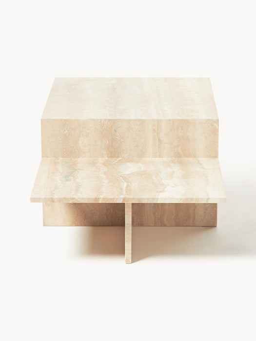 Travertine Coffee Table Distinct with Two Table Tops