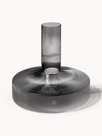 Ripple Mouth-Blown Decanter with Embossed Pattern, 1.1 L