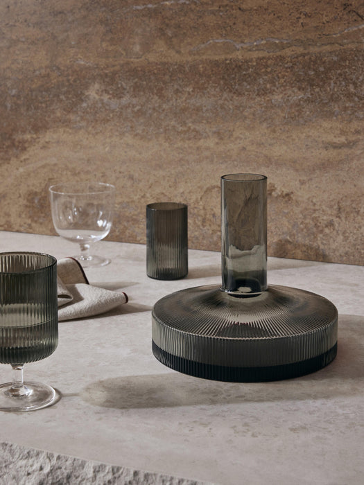 Mouth-Blown Decanter Ripple with Embossed Pattern 11 L