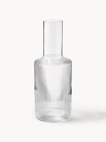 Ripple Mouth-Blown Carafe with Embossed Pattern, 1 L