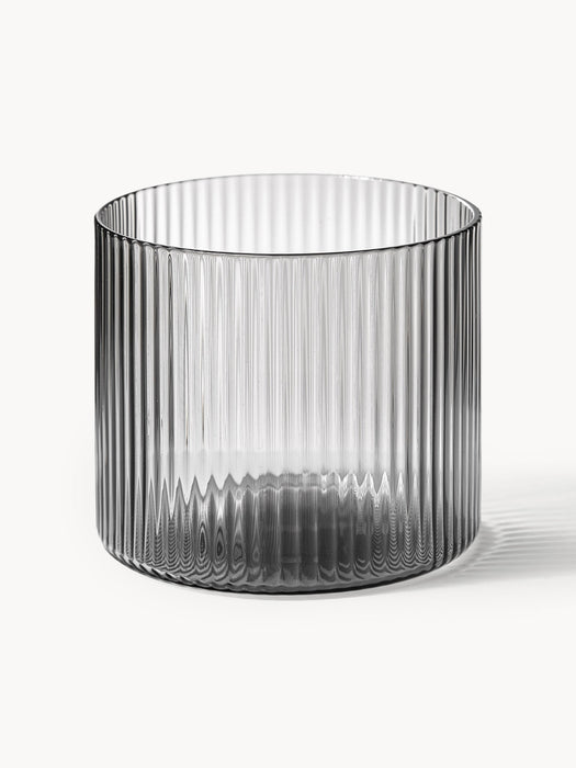 Mouth-Blown Tumblers Ripple with Embossed Pattern Set of 4 200 ml