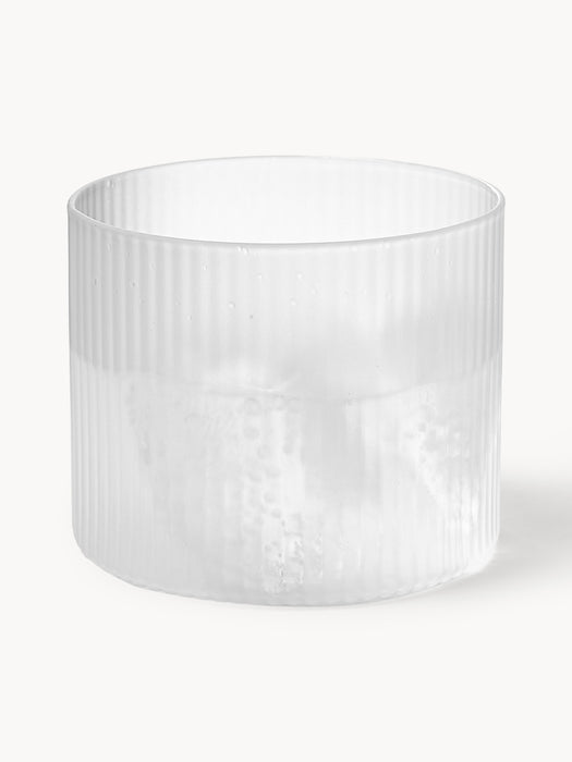 Small Mouth-Blown Carafe Ripple with Tumbler