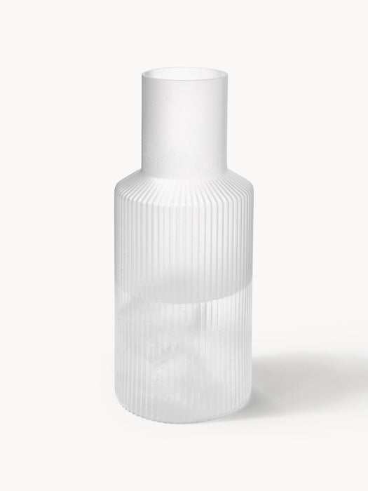 Small Mouth-Blown Carafe Ripple with Tumbler