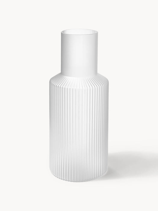 Small Mouth-Blown Carafe Ripple with Tumbler