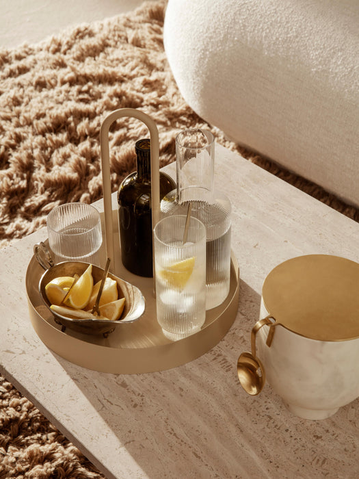 Mouth-Blown Highball Glasses Ripple with Embossed Pattern Set of 4 300 ml