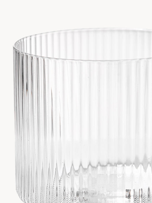 Small Mouth-Blown Carafe Ripple with Tumbler