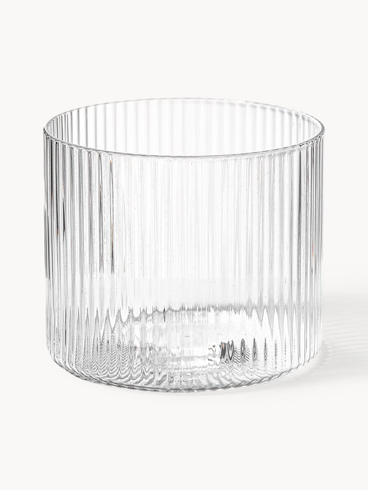 Small Mouth-Blown Carafe Ripple with Tumbler