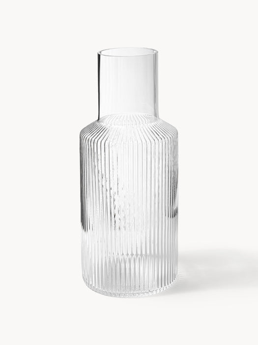 Small Mouth-Blown Carafe Ripple with Tumbler