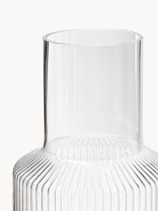 Small Mouth-Blown Carafe Ripple with Tumbler