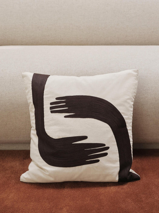 Pose Hand-Embroidered Organic Cotton Cushion Cover