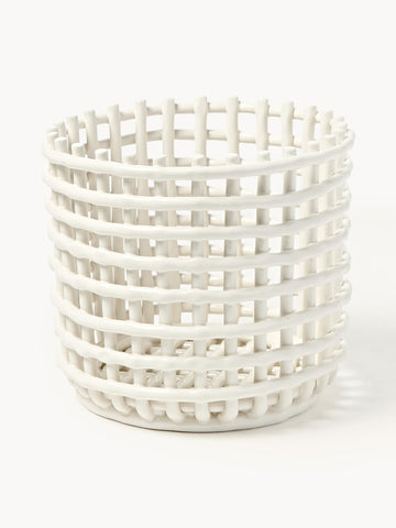 Nalan Handmade Ceramic Storage Basket, H 21 cm