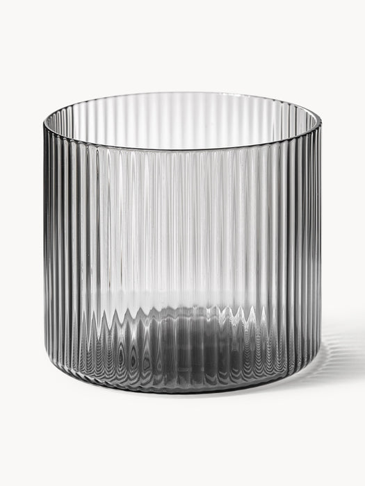 Small Mouth-Blown Carafe Ripple with Tumbler