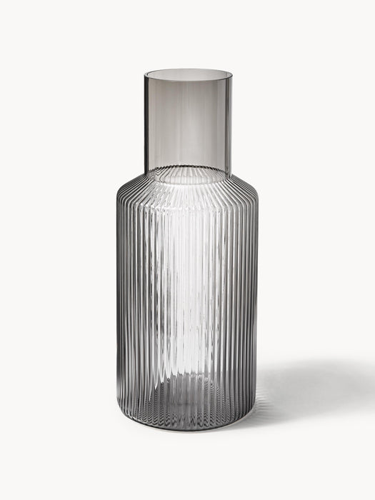 Small Mouth-Blown Carafe Ripple with Tumbler