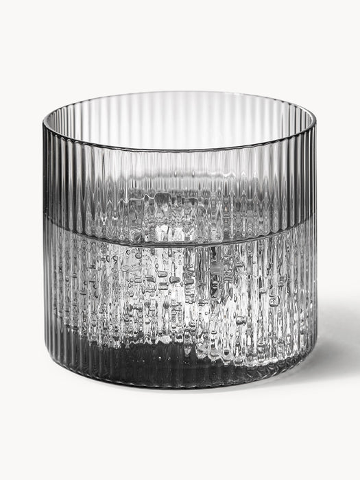 Small Mouth-Blown Carafe Ripple with Tumbler