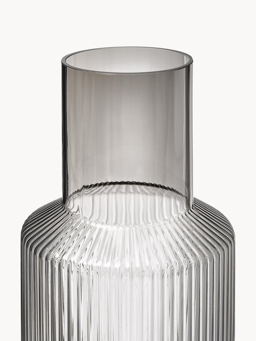 Small Mouth-Blown Carafe Ripple with Tumbler