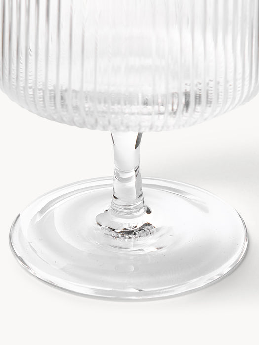 Mouth-Blown Wine Glasses Ripple with Embossed Pattern Set of 2