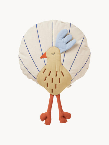 Peacock Organic Cotton Cuddly Cushion