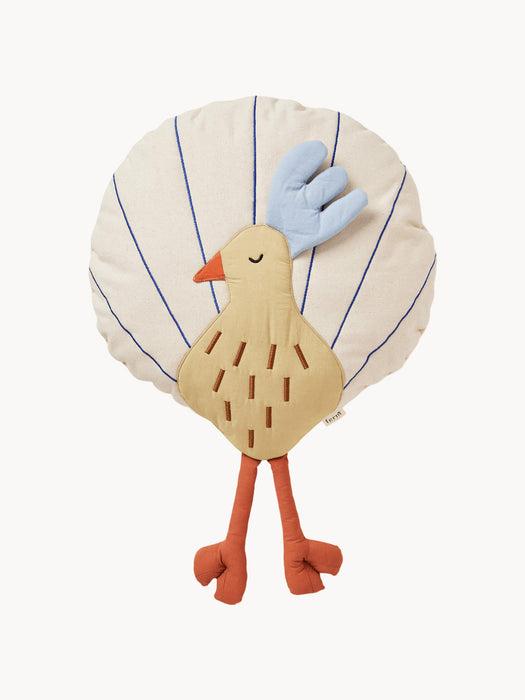 Peacock Organic Cotton Cuddly Cushion