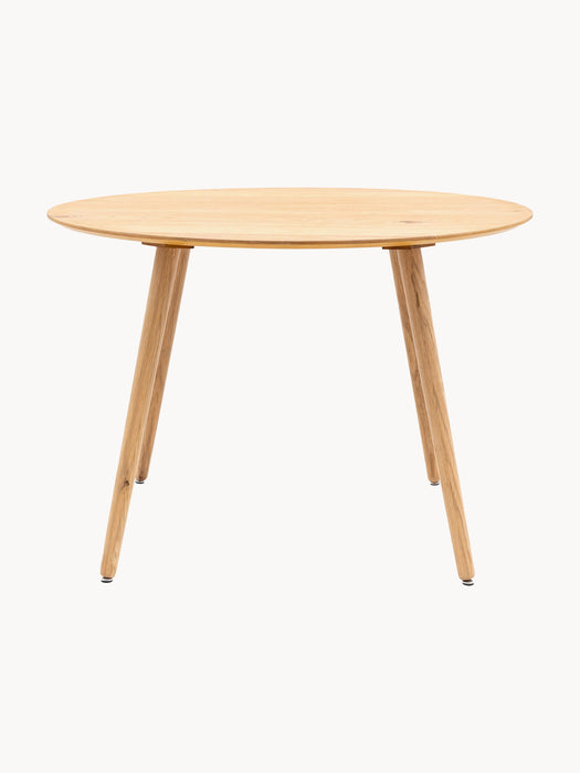 Round Oak Wood Dining Table Hatfield 110 cm