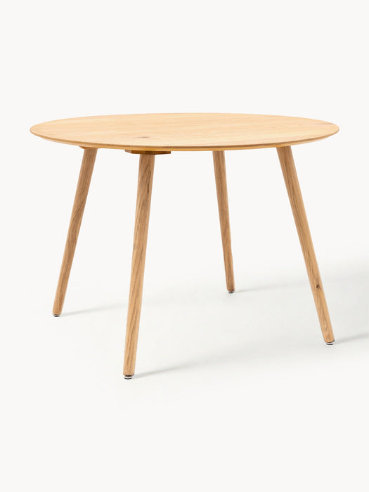 Round Oak Wood Dining Table Hatfield 110 cm
