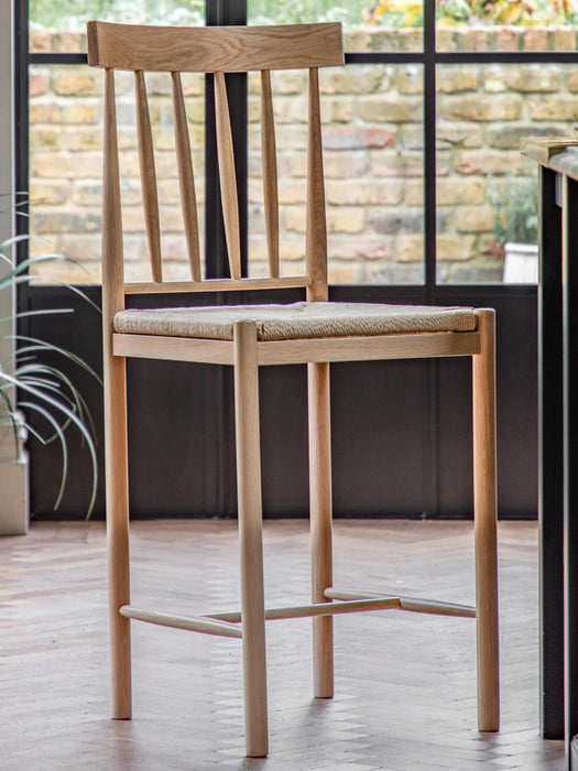 Handmade Oak Wood Counter Chairs Eton Set of 2