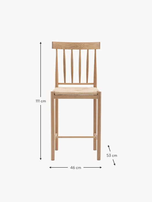 Handmade Oak Wood Counter Chairs Eton Set of 2