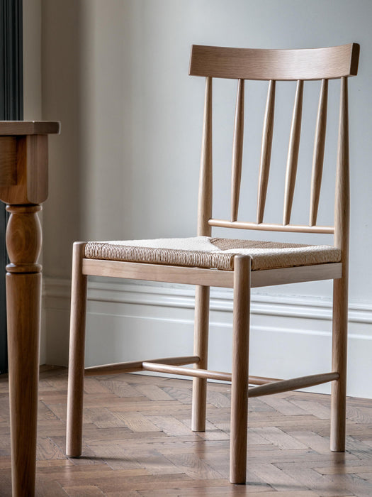 Handmade Oak Wood Dining Chairs Eton Set of 2