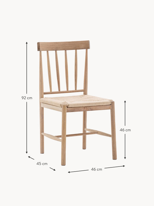 Handmade Oak Wood Dining Chairs Eton Set of 2