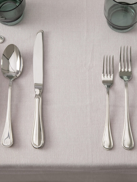Highly Polished Cutlery Set Oxford with Hammered Handles 4 people Set of 16