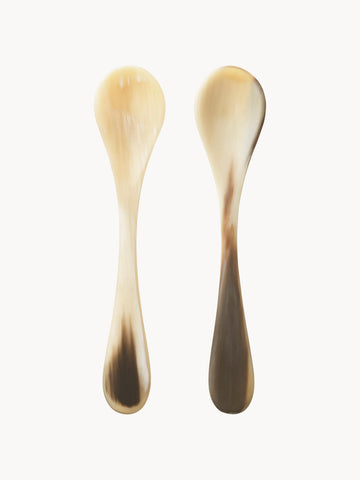 Indulgence Beef Horn Caviar Spoons, Set of 2