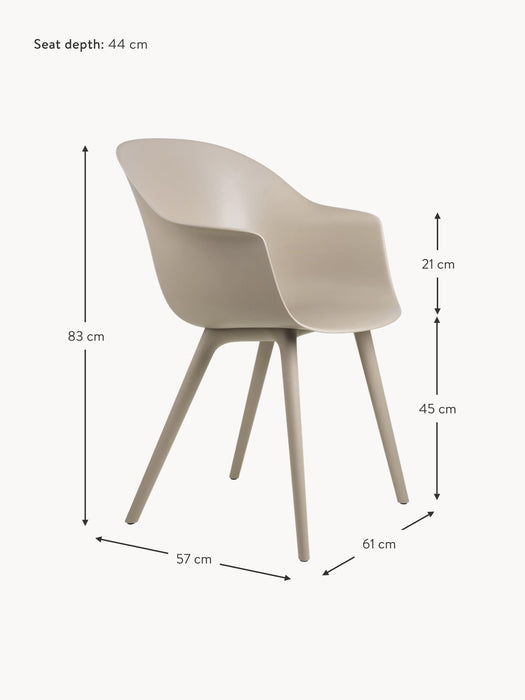 Garden Dining Chair Bat with Armrests