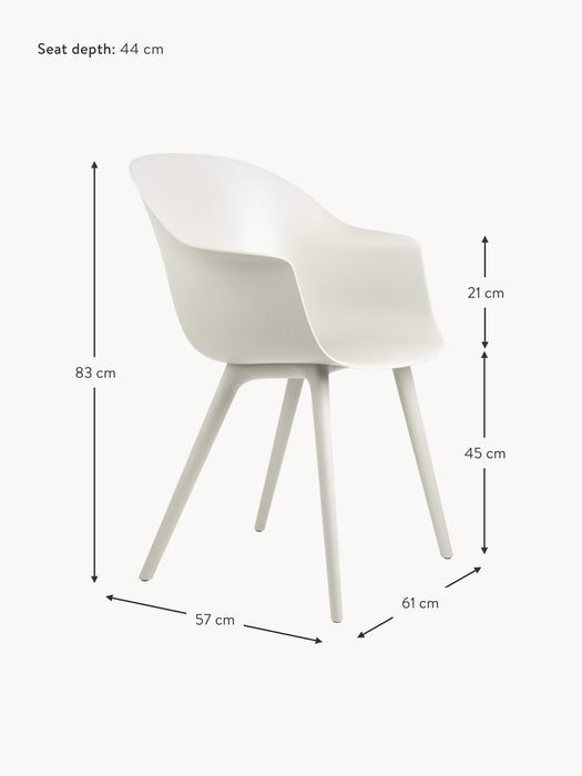 Garden Dining Chair Bat with Armrests