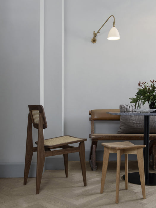 Walnut Wood Dining Chair C-Chair with Viennese Wickerwork