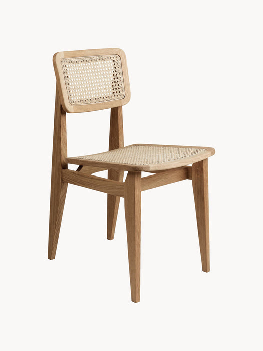 Oak Wood Dining Chair C-Chair with Viennese Wickerwork