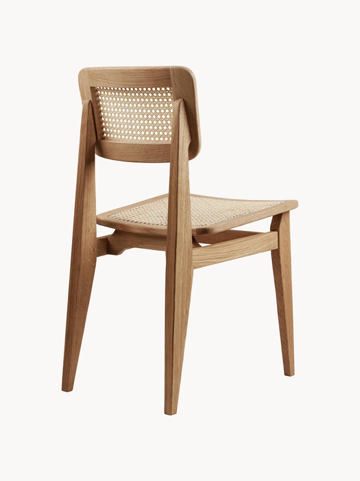 Oak Wood Dining Chair C-Chair with Viennese Wickerwork