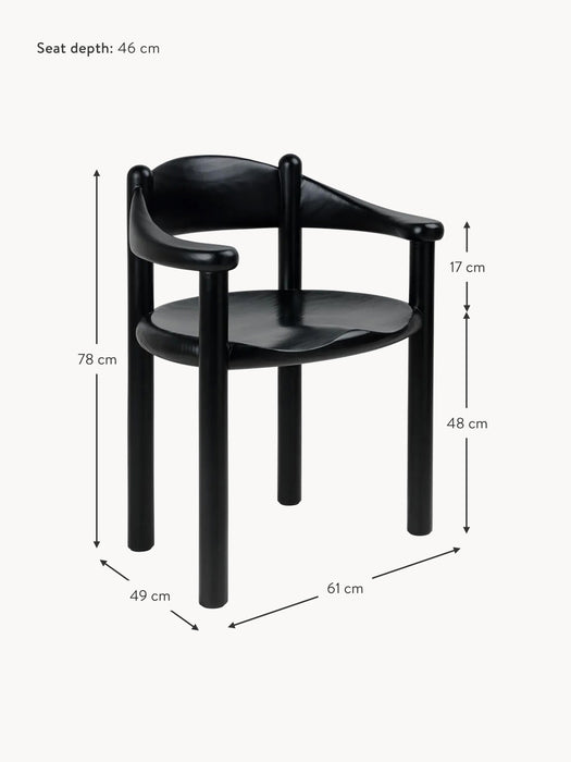 Pine Wood Dining Chair Daumiller with Armrests