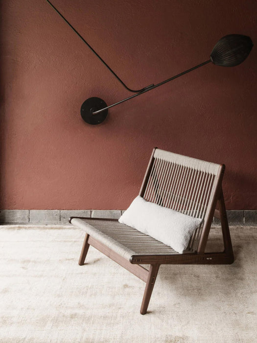 Handmade Walnut Wood Lounge Chair MR01 Initial with Seat Cushion