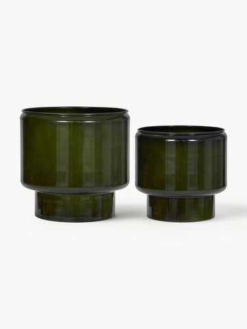 Hand-Painted Plant Pots Oasis, Set of 2
