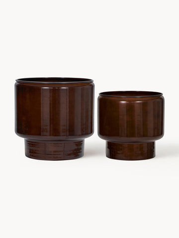 Hand-Painted Plant Pots Oasis, Set of 2