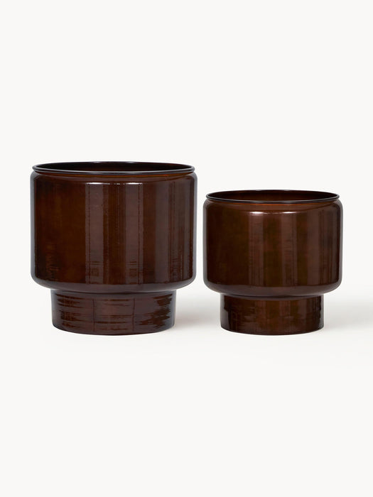 Hand-Painted Plant Pots Oasis, Set of 2