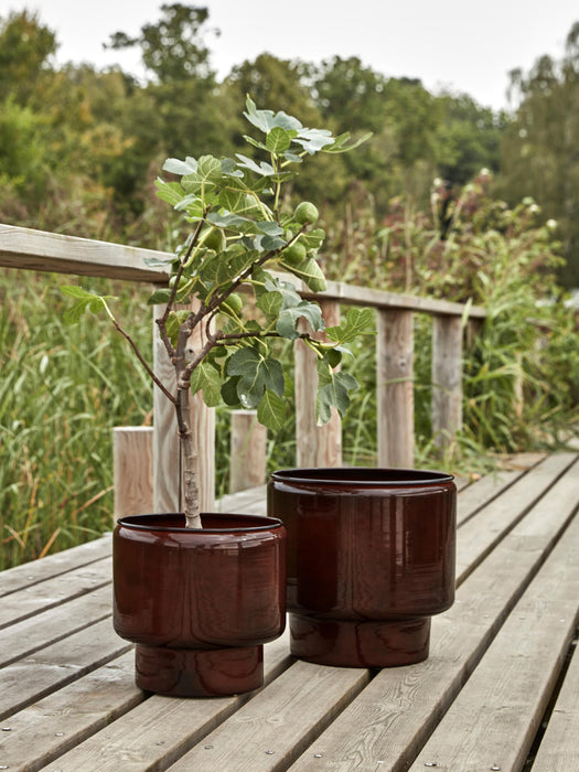 Hand-Painted Plant Pots Oasis, Set of 2